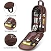 Camp Kitchen Organizer Bag, Outdoor Travel Camping Cooking Utensils Storage Bag, Durability Oxford Cloth Portable Pouch for Bbq Cookware Kitchen Lunch (Black) #4