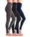 3-Pack Fleece Lined Thick Brushed Leggings by Homma (S/M/L, BLACK/NAVY/GREY)