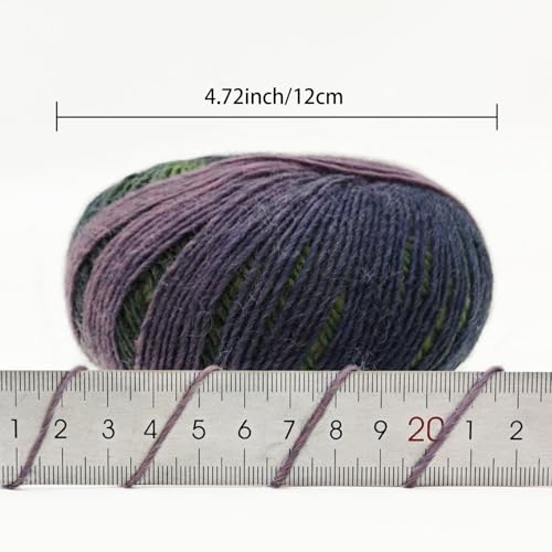 Image of NICEEC 3 Skeins Rainbow Soft Yarn 100% Wool Gradient Multi Color Yarn for Crocheting Knit Total Length 180mx3(196ydsx3,50gx3)-7#