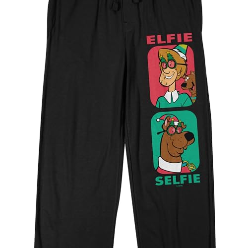 Scooby Doo Elfie & Scooby Men's Black Sleep Pajama Pants2