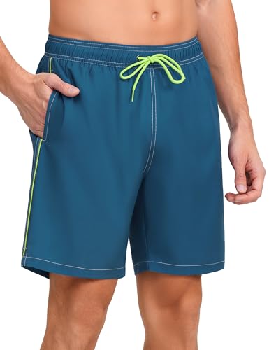 unitop Mens Swim Trunks with Compression Liner Quick Dry Beach Board Shorts with Pockets4