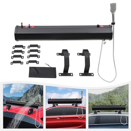 YIYIBYUS Roof Rack Water Tank, tanque portátil para ducha de carretera con capacidad de 30L, 1.6 bar, kit de ducha para acampar con bolsa de almacenamiento y manguera de 5.58 pies miniatura 3