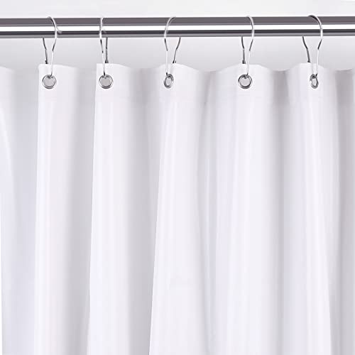 MhhYLL White Shower Curtain Liner,72 x 72 Inches Vinyl 10 G Heavy Duty Plastic Shower Curtain,Waterproof Weighted Bathroom Shower Liner