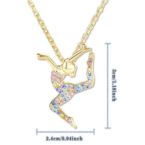 Gymnastics Necklaces for Teen Girls,Gymnastics Gifts for Girls,Cute Sport Ballerina Pendant Necklace Jewelry Birthday Christmas Gifts3