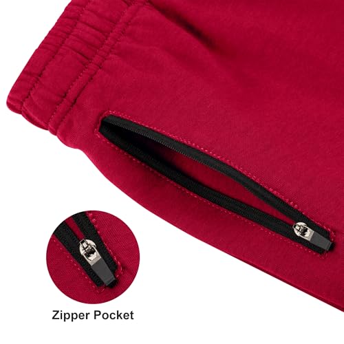 Image of BIG ELEPHANT Boys Cotton Athletic Shorts with Zipper Pockets & Drawstring