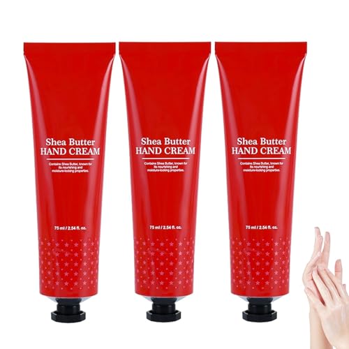 Crema de manos con manteca de karité y extractos de miel y almendra, hidratante para manos secas, hidratación profunda y nutritiva, de rápida absorción y no grasa, para mujeres y hombres (3PCS)