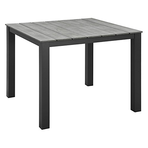 Modway Maine Aluminum 5-Piece Outdoor Patio Dining Set With 39" Dining Table And Four Dining Armchairs In Brown Gray #TOP4