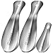 Produktbild ZOMAKE Mini Schuhlöffel Klein Metall - Set 3er Kurz Schuhanzieher Edelstahl Shoe Horn,19&10cm Kleiner Schuhlöffel mit Wandhalterung für Senioren(Silber)