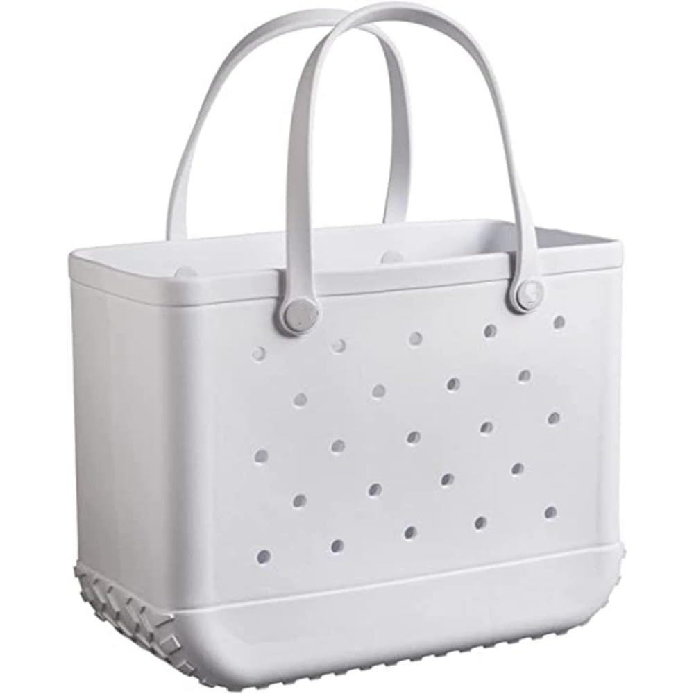 MAUXpIAO Rubber Beach Bag, Waterproof Shopping Tote Bag, Sandproof Silicone Handbag for Beach, Pool, Market, Travel and Outdoor Activities rewr/K/14x19in