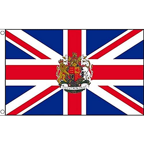 Image of AZ FLAG - United Kingdon Coat Of Arms Flag - 2x3 Ft - 100D Polyester Uk - British - England Banner with Two Metal Grommets - Fade Resistant - Vivid Colors - 2' x 3' Feet - 90x60 Cm