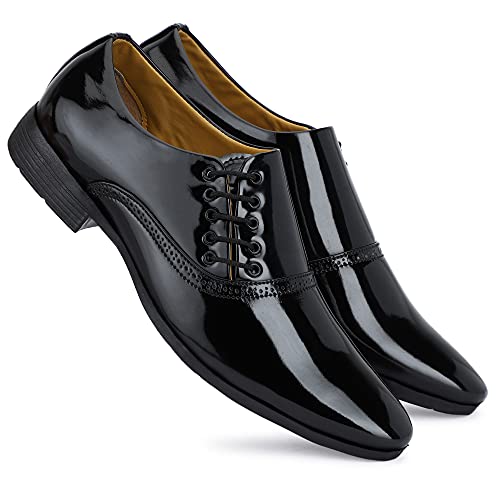 Image of GAUTAMFIT Men's Formal Classic Derby Lace-Up Formal Shoes for Office, Party,Wedding | Dress Shoes | Extra Cushioning Insole | Lightweight & Comfortable Stylish Shoes
