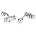 Blisfille 2 Pieza Gemelos Acero Inoxidable Personalizados Gemelos Hombre Verde Gemelos Camisa Play Station Joyas para Padres Gemelos de Plata