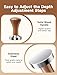 51mm Coffee Tamper, Wooden Handle Espresso Press Tamper Stainless Steel Espresso Tampers for Coffee Machine Coffees Bean Powder Hammer for Coffees Grounds Barista Machines Accessory