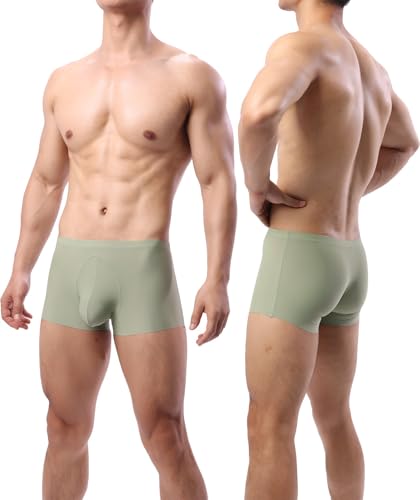 Men's 6-Pack Trunks Underwear Seamless Mesh Breathable Lightweight Short Boxer Briefs3