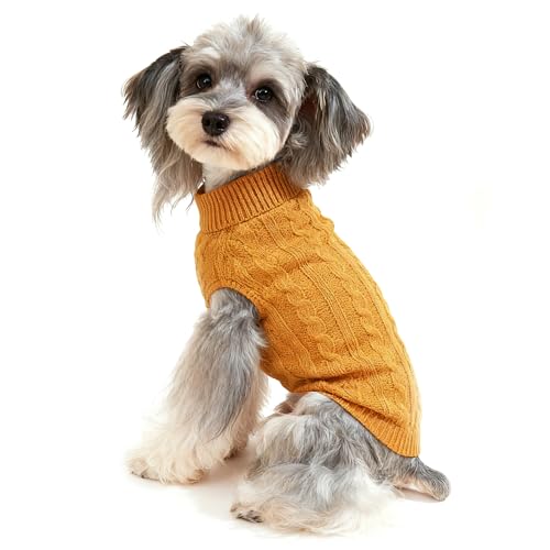 Image of Dog Sweater Soft Warm Turtleneck Knitted Clothes for Small Medium Large Pet