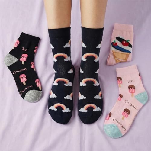 Image of Bonjour Designer /Funky /Casual Ankle Length Socks for Kids-Girls- Pack Of 4