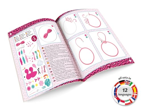 Lena Traumfänger Bastelset mit Flamingomotiven, 56 Teile Komplettset mit 20 cm Ring, Bändern, Schnüren, Nadeln, Perlen und Stoffblumen für kreatives Basteln, geeignet für Kinder ab 6 Jahren