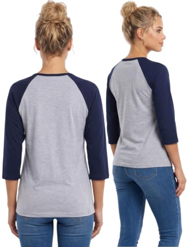 Image of ToBeInStyle Women's Classic Two Color Cotton Baseball T-Shirts