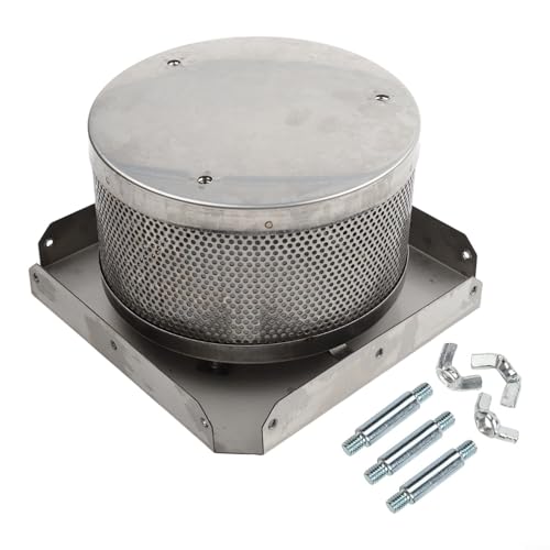 Caswynlife 4- seitiger Pyramiden- Terrassenheizstrahler und Sockel, 304 Grad Doppelabdeckendes Verbrennungsnetz mit 3 Löchern (10 cm)-3