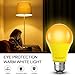 mfxmf Amber Sleep Light Bulb 2 Pack，Dimmable 1800K Warm Light Bulbs for Healthy Sleep,Blue Light Blocking,A19 9W(60W Equivalent) E26 Base Amber Light Bulbs for Bedroom, Baby Nursery Room