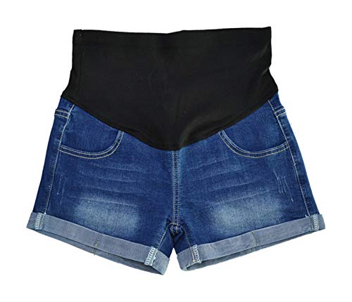 keepmore maternità Pantaloncini A Vita Alta Cintura di Supporto Comfort Pantaloncini di Jeans Donne Incinte Jeans Pantaloncini Gravidanza Pantaloni