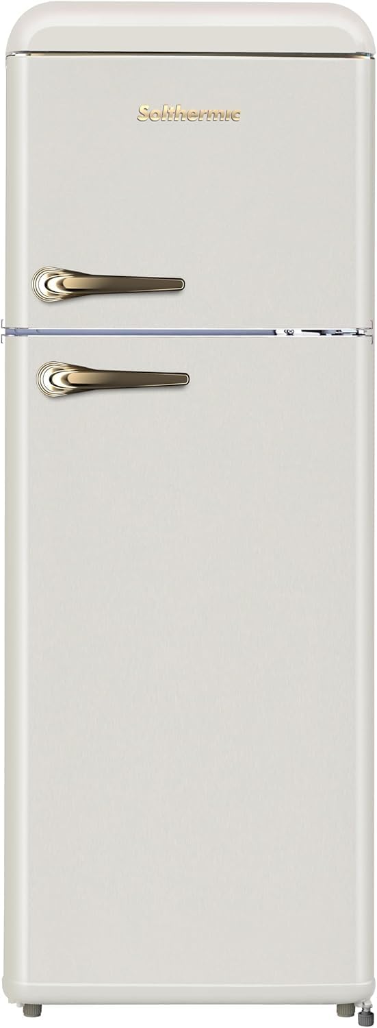 SOLTHERMIC PACK 3 EN 1 CREMA RÚSTICO COCINA GAS F5S40G2 4 JUEGOS HORNO AMPLIO + CAMPANA DECORATIVA 60 CM Y FRIGORIFICO 2P F2PR147C 1,47 x 55 gran capacidad de HASTA 220L y bajo consumo