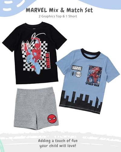 Image of Marvel Boys' Short Sleeve Crew Neck T-shirt and Shorts Set