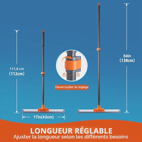 Raclette de sol CLEANHOME robuste en caoutchouc idéale pour usage commercial