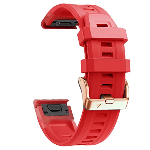 Bracelet silicone Garmin Fenix 6S or rose élégant EZZON