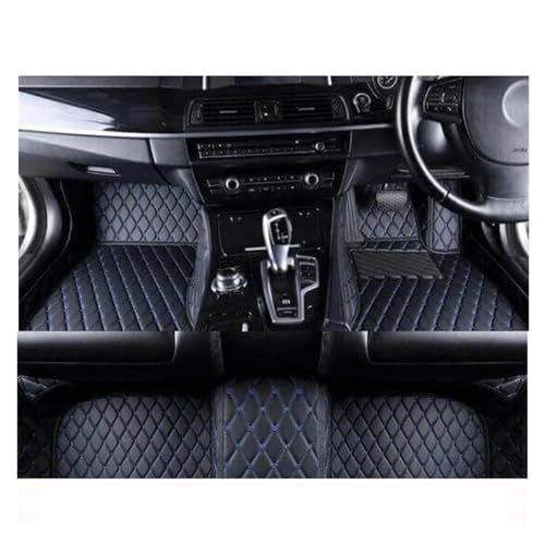 Tapis de sol en cuir luxe pour intérieur Tesla Model Y 7 places RHD black blue