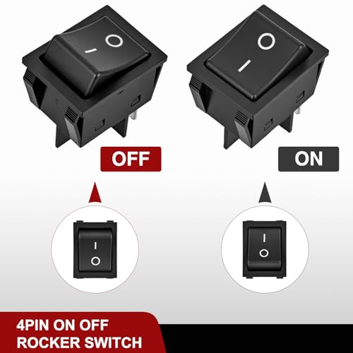 Image of Nilight 3PCS DPST Rocker Switches 12V 30A /110V 35A /125VAC
