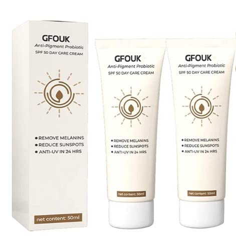 wUGUI GFOUK SPF 50 Day Care Probiótico Anti-Pigmento, Crema Hidratante Facial Diario SPF 50, 1.7 fl oz Crema Hidratante (2 PC)