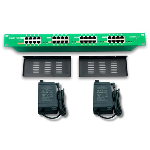 Image of PoE Texas 16 Port PoE /PoE+ Active Injector with 56V 240W Power Supplies & Rack Trays - Add Power Over Ethernet to Switch, Router - 802.3at /af Compliant Midspan for WiFi Access Points, IP Cameras, VoIP