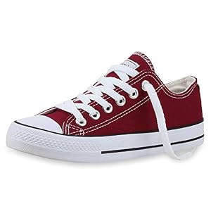 best-boots best-boots Damen Turnschuh Sneaker Schnürer Slipper Weinrot 716 Größe 44