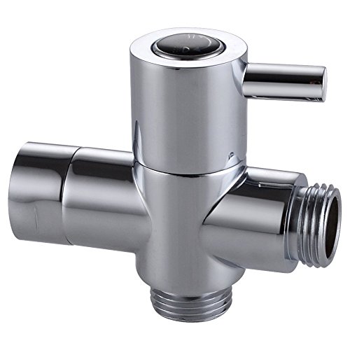 Weirun Bathroom Modern Brass Shower Arm Diverter Quarter Turn Hand Held Showerhead Flow Control Valve Handheld Spray Head Diverter, Polished Chrome #TOP3