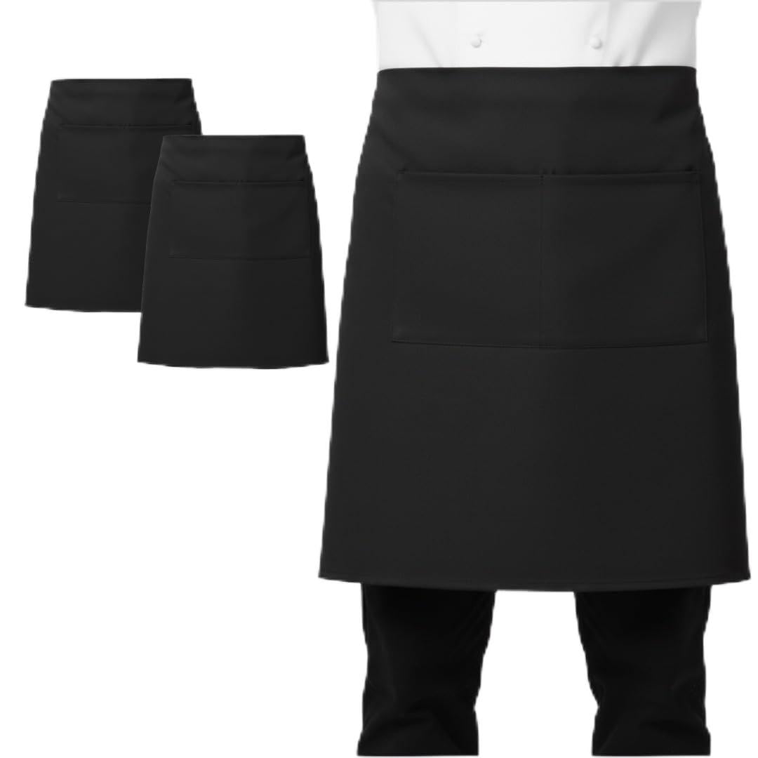 LEFUNDA® 2 Cooking Waterproof Apron with 2 Pockets Adjustable BBQ Long Straps for Men Women Kitchen Restaurant Café