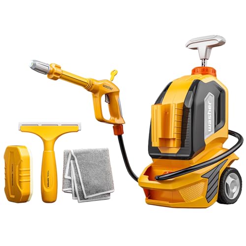 YEIBOBO ! Kids Water Pressure Washer Tools and Toys,Car Washer with Scraper Sponge Towel,Toddler Pretend Playing Tools Car Wash Gun Manual Pressure,Role Playing Toy Water Gun Gift for Boys Girls…