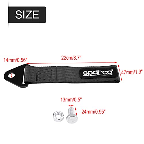 Abschleppgurt Zurrgurte Universelles Hochleistungs-Abschleppseil Ersatz für Rennwagen Ersatz für Abschlepphaken vorne und hinten(schwarz)