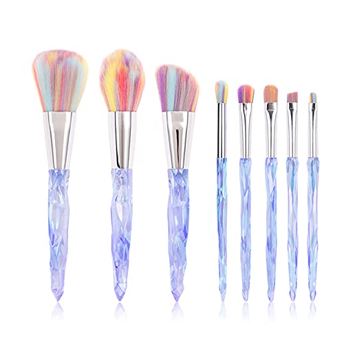 Professional-Makeup Brush Blending-Face Foundation-Brushes Synthetic Eye-Shadow Brush Set â€” 8 Pcs Premium Makeup Brush Set Retro Cosmetic Brush for Powder Blush Contour Concealer Make Up Brushes Set for Women & Girls With Luxury Cosmetic Bag(Blue)
