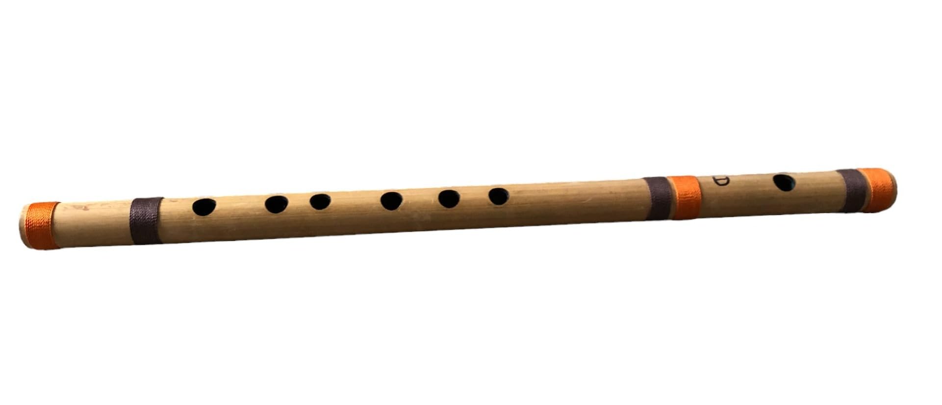 Flauta de madera hecha a mano de bambú instrumento musical indio Bansuri escala D mundo asiático nepalés