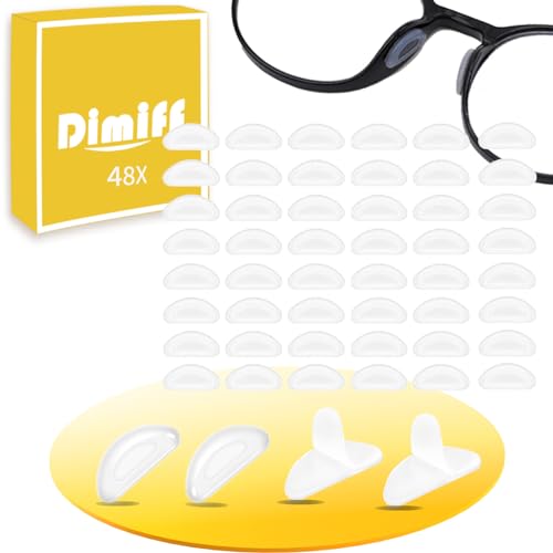 Dimiff 24 pares Almohadillas de Nariz para Gafas de Silicona, Kit de Almohadillas Antideslizantes y Adhesivas, Protector de Nariz para Gafas, Almohadillas Nariz Gafas, Plaquetas Silicona Gafas.