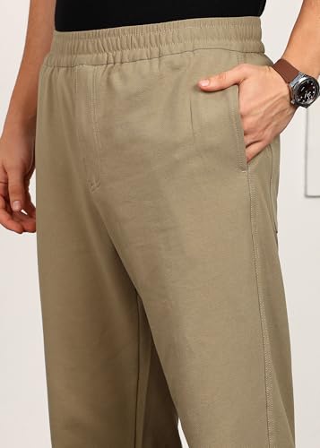 Image of Alan Jones Clothing Mens Washed Jersey Cotton Joggers Pants | Soft Stretch Cotton | Ankle Length with Elastic Hems