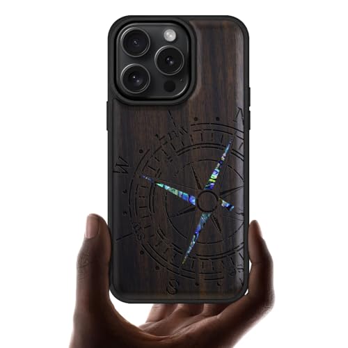 Carveit Funda Magnética De Madera Para IPhone 16e, Grabado Artesanal De Madera Y Carcasa Incrustada Hecha A Mano, Cubierta De TPU A Prueba De Golpes, Compatible Con Cargadores Inalámbricos MagSafe
