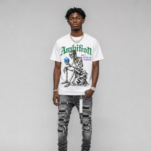 Image of DopeSkill Graphic Tee Streetwear Hip Hop Hypebeast Street Style Unisex T-Shirt Sneaker Colour Matching Shirts Horror Skeleton
