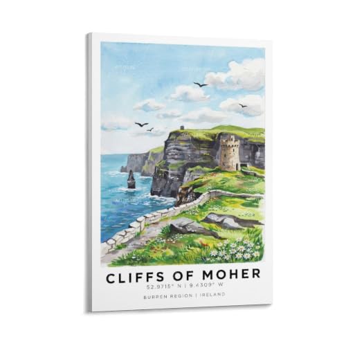 Falaises de Moher poster de voyage impression paysage vintage 40x60