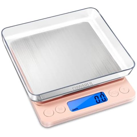 Digitale Küchenwaage, USB-Aufladung, 3 kg/0,1 g Mini-Lebensmittelwaage, elektrische Küchenwaage, wasserdicht, digital, wiederaufladbar, LCD-Display Cover