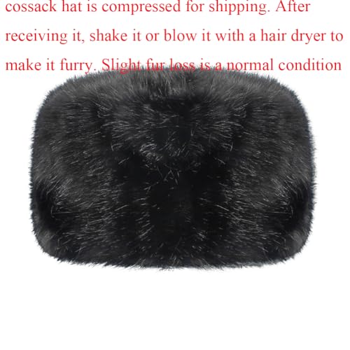 Image of Faux Fur Cossack Hat Fuzzy Trapper Trooper Hat Windproof Warm Russian Ushanka Winter Ski Hunting Cap Unisex