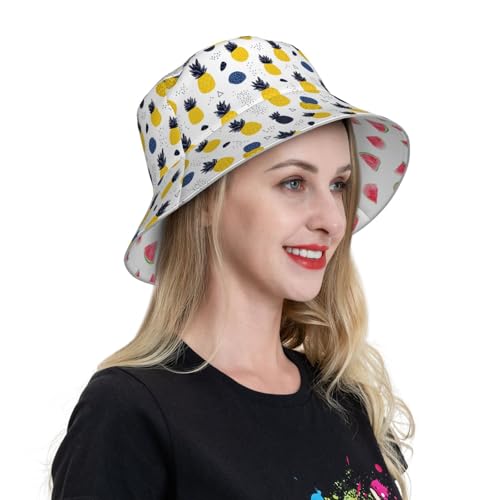 Image of Bucket Hat Double-Side-Wear Reversible Sun Hat Beach Travel Hiking for Women Men