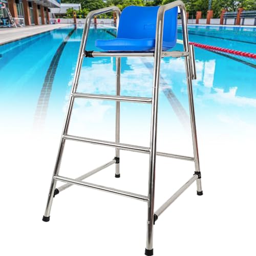 Genérico Silla de socorrista portátil con Escalera de Rescate: Plataforma de Acero Inoxidable para Piscinas elevadas y de competición, Ideal para la Seguridad en la Playa y Operaciones de Rescate ACU