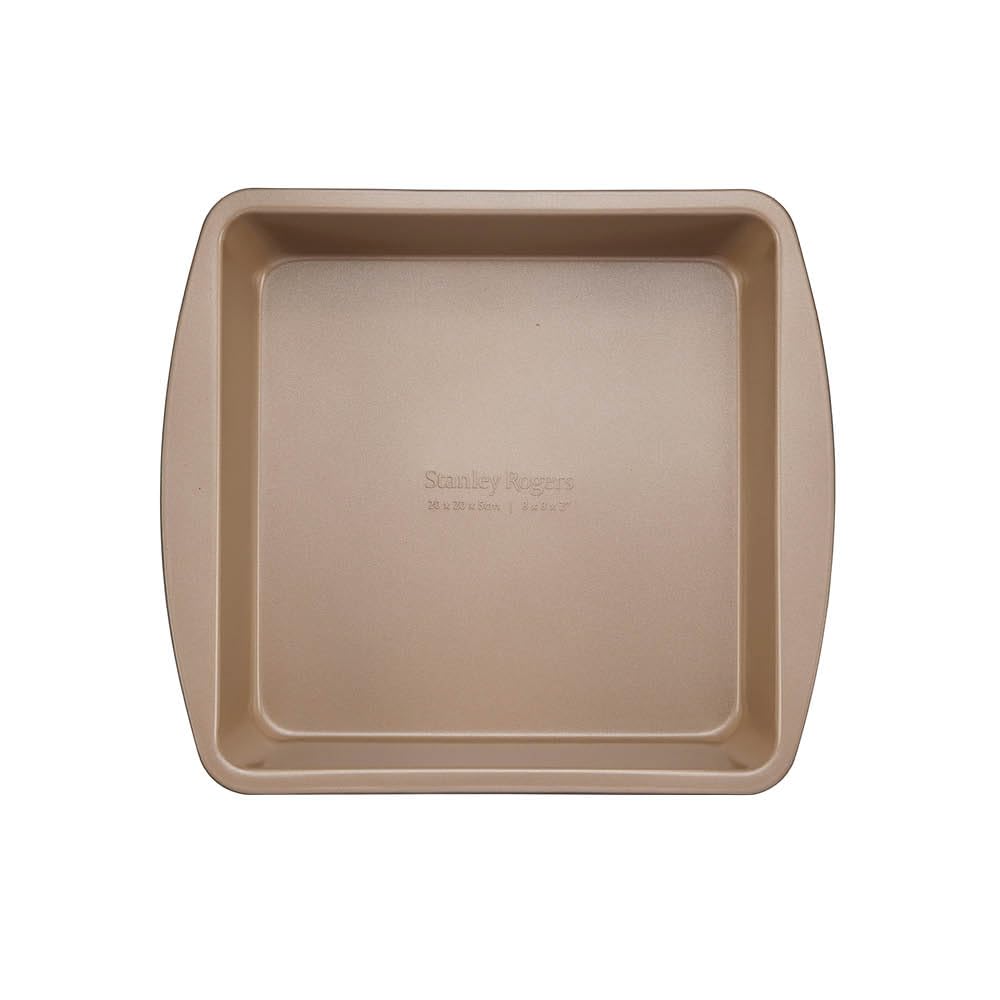 Stanley Rogers Ceramabake Healthy Non-Stick Ceramic Square Cake Pan, Bake Without PFAS PTFE PFOS PFOA Cadmium & Lead, Ideal for Brownies, Cakes and Everyday Baking, 20x20x5cm